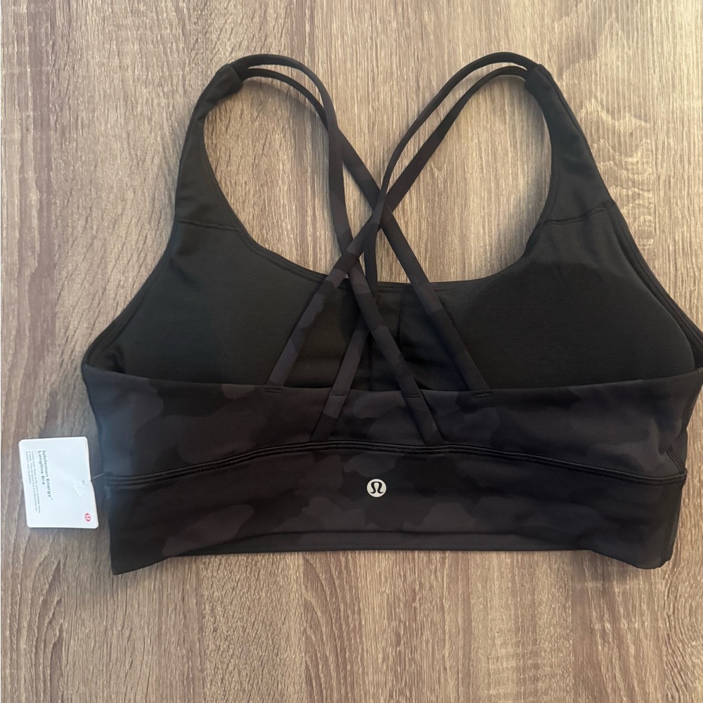 Lululemon Black Camouflage Energy Longline Sports Bra. Size 12. - Picture 2 of 15